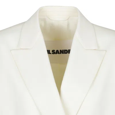 Jil Sander Beige Wool Jacket In White