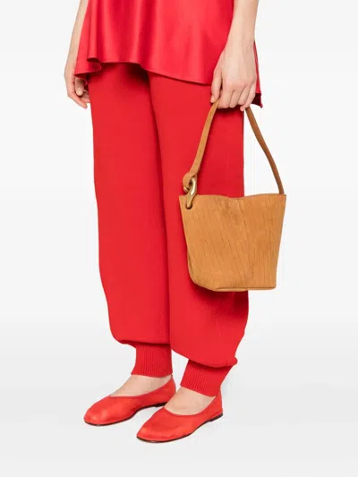 Jw Anderson Jwa Corner Small Bucket Bag Caramel In Brown