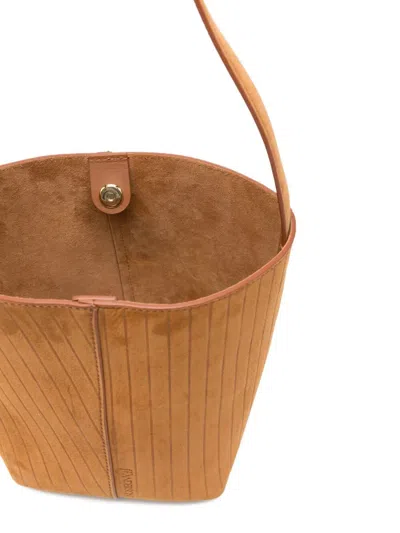 Jw Anderson Jwa Corner Small Bucket Bag Caramel In Brown