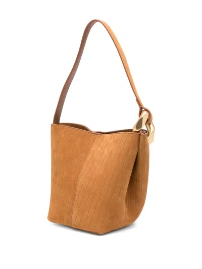 Jw Anderson Jwa Corner Small Bucket Bag Caramel In Brown