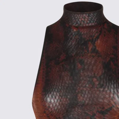 Jean Paul Gaultier Snake-print Mesh Midi Dress In Multi
