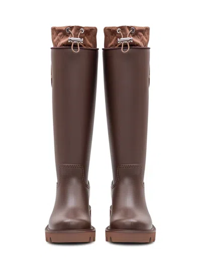 Moncler Kickstream Rain Boot In Brown