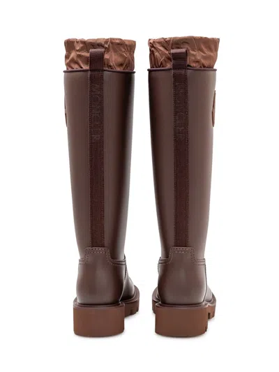 Moncler Kickstream Rain Boot In Brown