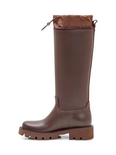 Moncler Kickstream Rain Boot In Brown