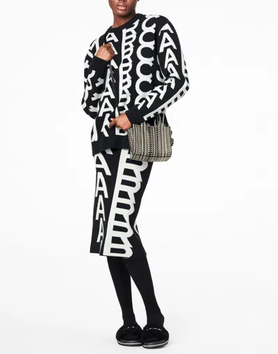 Marc Jacobs Printed Leather Micro The Monogram Handbag In Multi