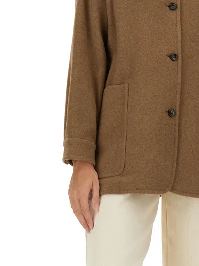 Max Mara Eligio Patch-pocket Coat In Brown
