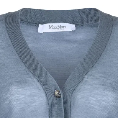 Max Mara Pure Avion Blue Wool Sweater In Blue