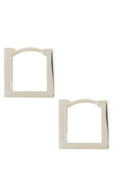 Loupn Square Hoop Earrings In Silver