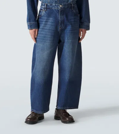 Studio Nicholson Paolo Barrel-leg Jeans In Blue