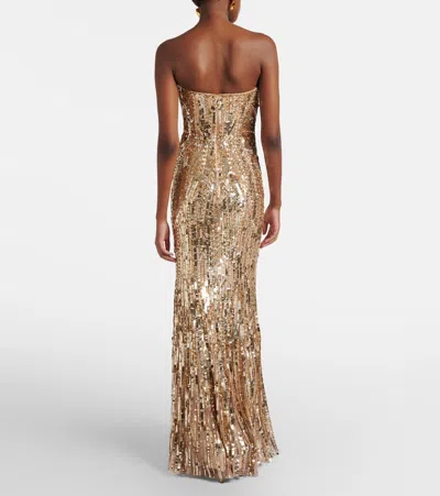 Jenny Packham Euphoria Sequined Gown In Gold
