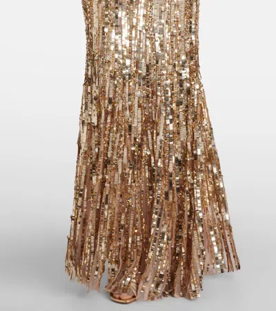 Jenny Packham Euphoria Sequined Gown In Gold