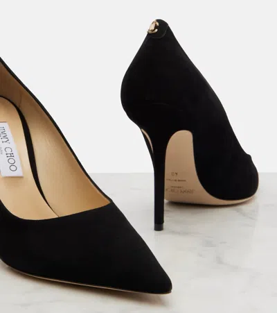 Jimmy Choo Pointed Toe Black Leather Pumps In Black