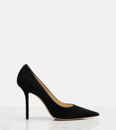 Jimmy Choo Pointed Toe Black Leather Pumps In Black