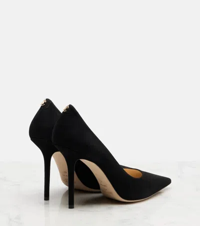 Jimmy Choo Pointed Toe Black Leather Pumps In Black