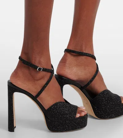 Jimmy Choo Karli 125 Glitter Platform Sandals In Multi