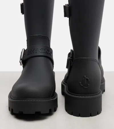 Jimmy Choo Biker Rain Black Tpu Rain Boots Black 42 In Black