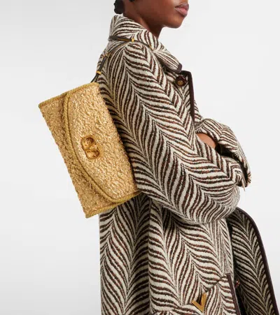 Valentino Garavani Mini Structured Handbag With Signature Detailing In Gold