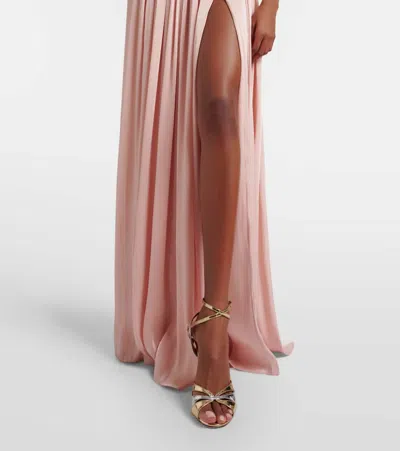 Costarellos Draped Off-shoulder Gown In Pink