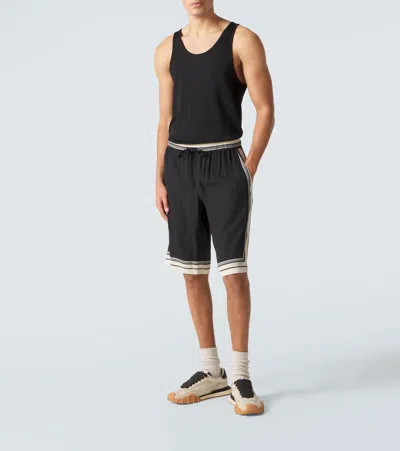 Dolce & Gabbana Dg Athletic Black Low Top Sneakers With Logo Patch On The Tongue And Maxi Logo On The Side In Suede 