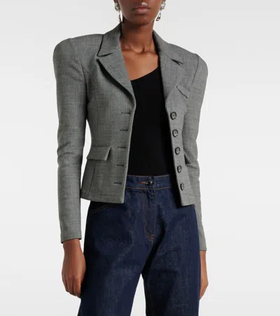 Magda Butrym Wool-blend Blazer In Gray