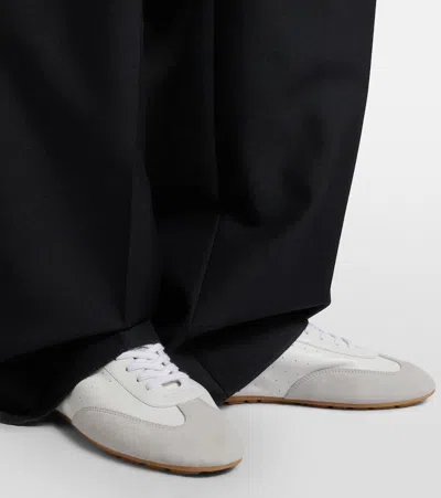 Saint Laurent Lewis Suede-trimmed Leather Sneakers In Animal Print