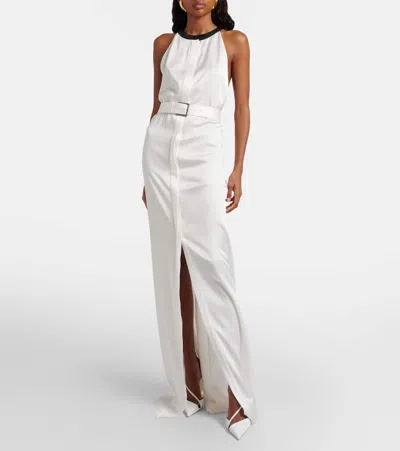 Tom Ford 105 Patent Leather Pumps In White