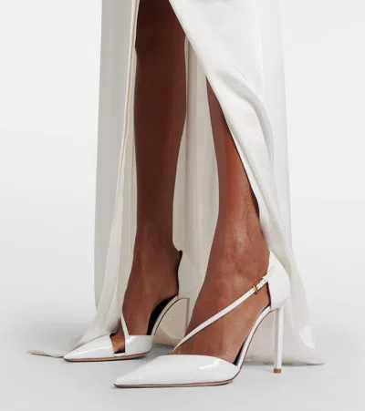 Tom Ford 105 Patent Leather Pumps In White