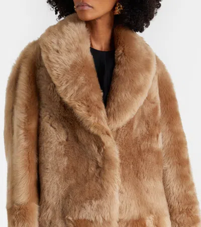 Nour Hammour Anaïs Shearling Coat In Brown