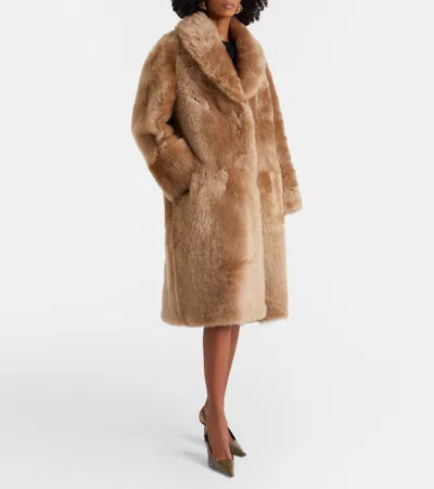 Nour Hammour Anaïs Shearling Coat In Brown