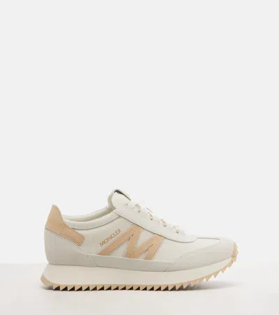 Moncler Pacey2 Sneaker In White Canvas And Leather In White