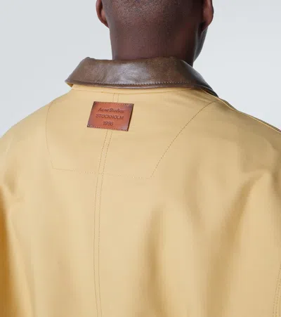 Acne Studios Mens Sand Beige Opado Double Cotton-satin Jacket In Brown