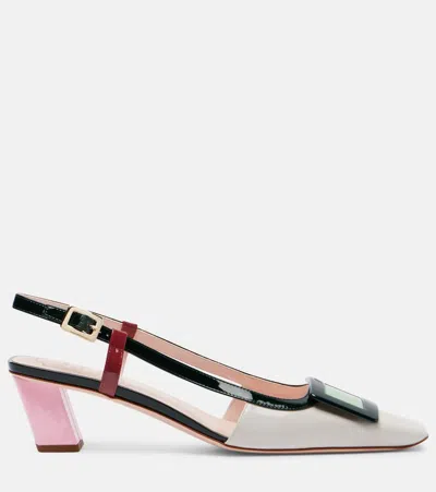 Roger Vivier Belle Vivier Multicolour Patent Leather Slingback In Multi