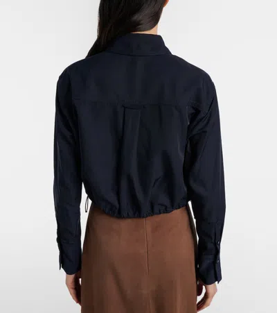 Veronica Beard Drawstring Collection Shirt In Blue