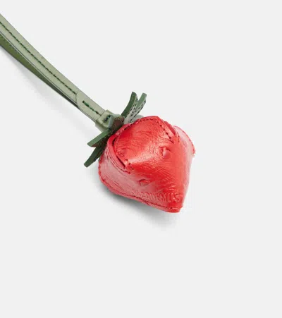 Jacquemus La Fraise Small Embossed Leather Bag Charm In Red