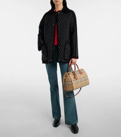 Burberry Check Flared Jeans In Blue