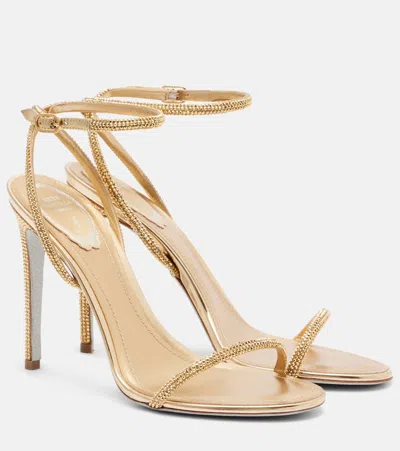 René Caovilla Ellabrita Embellished-strap Heeled Sandals In Gold