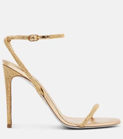 René Caovilla Ellabrita Embellished-strap Heeled Sandals In Gold