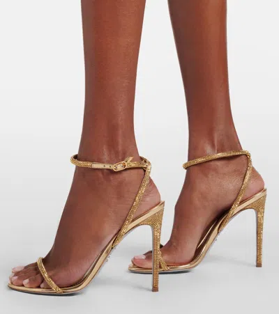 René Caovilla Ellabrita Embellished-strap Heeled Sandals In Gold
