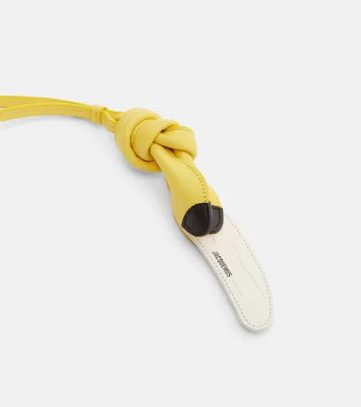 Jacquemus Le Banane Small Leather Bag Charm In Yellow