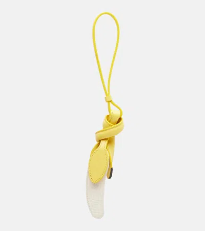 Jacquemus Le Banane Small Leather Bag Charm In Yellow