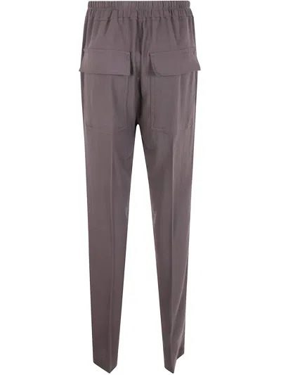Rick Owens Drawstring Slim Long Trousers In Brown