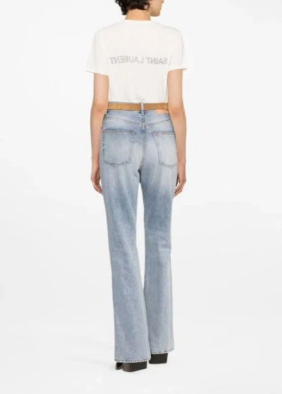 Saint Laurent Reverse Logo-print T-shirt In White