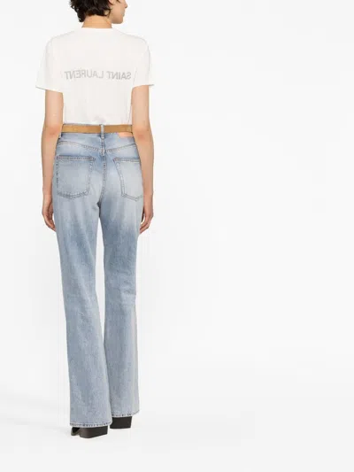 Saint Laurent Reverse Logo-print T-shirt In White