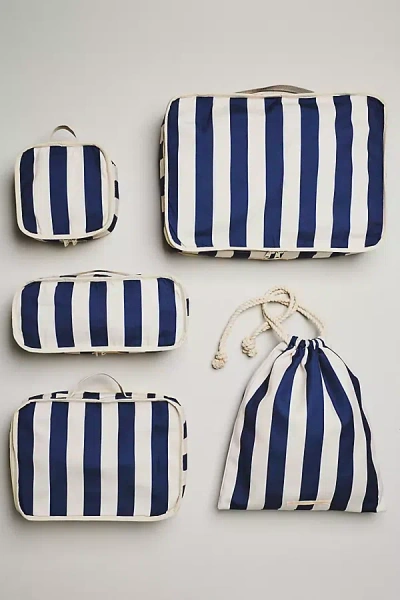 Sunshine Tienda Navy Stripe Packing Cube 5-piece Set In Blue
