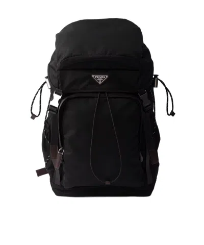 Prada Speedrock Rucksack Aus Re-nylon Und Leder In Black