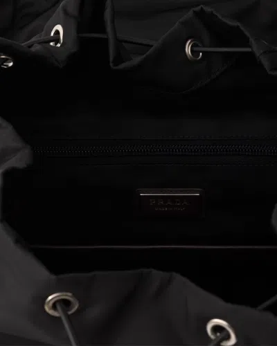 Prada Speedrock Rucksack Aus Re-nylon Und Leder In Black