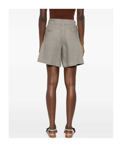 Brunello Cucinelli Linen Shorts In Gray