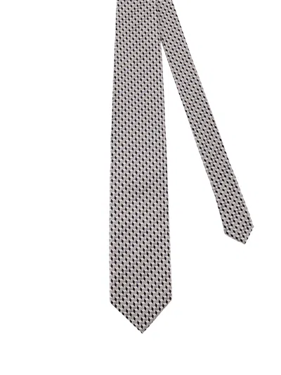 Tom Ford Micro Pattern Tie In Gray