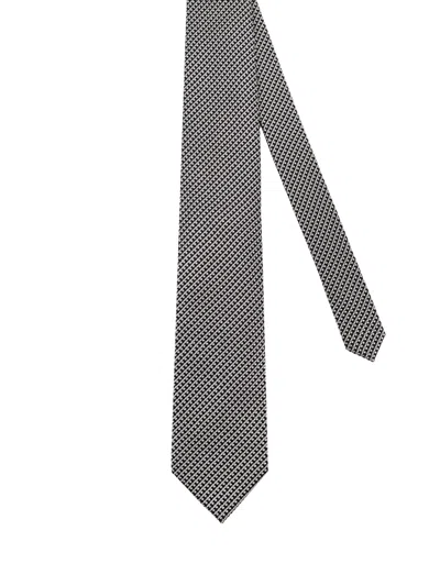 Tom Ford Patterned Pointed-tip Tie In Black