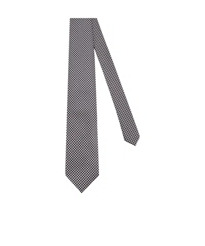 Tom Ford Geometric-pattern Silk Tie In Gray